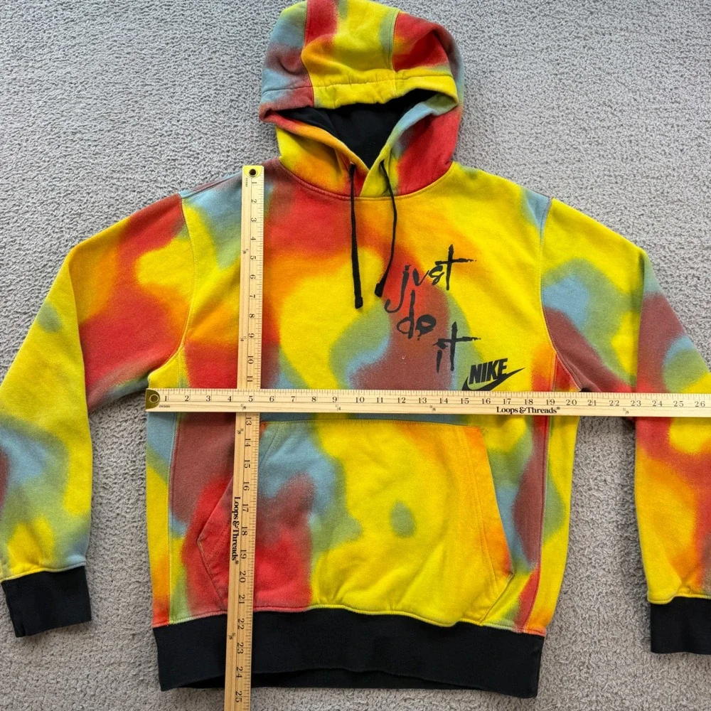 Nike Men Just Do It Tie Dye Hoodie Yellow Red Blue CQ7174-100 Size S